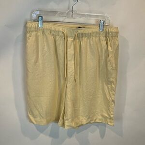 ASOS Design Linen Bl Boxy Shorts in Pastel Yellow